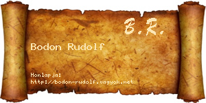 Bodon Rudolf névjegykártya