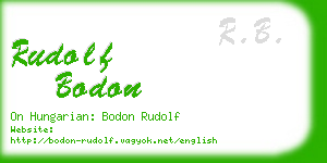 rudolf bodon business card